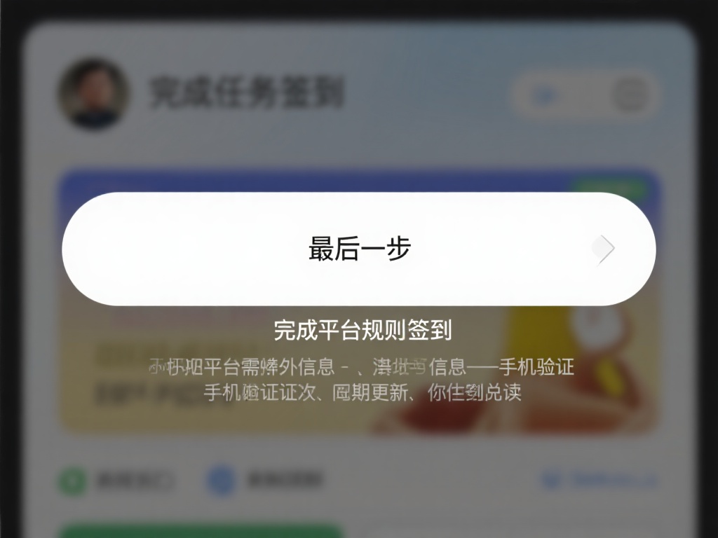 完成任务签到
最后一步，根据平台规则完成签到。如